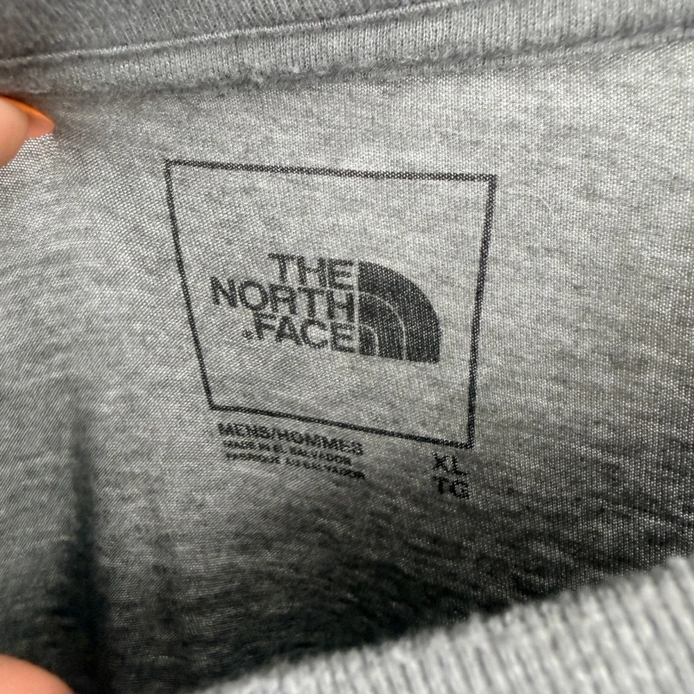 The North Face Mens XL Heather Grey Blue Graphic Logo Short Sleeve T-Shirt Tee